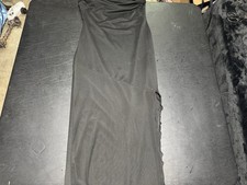 Urban Outfitters grey maxi dress with ruched neckline and side slit. Size S