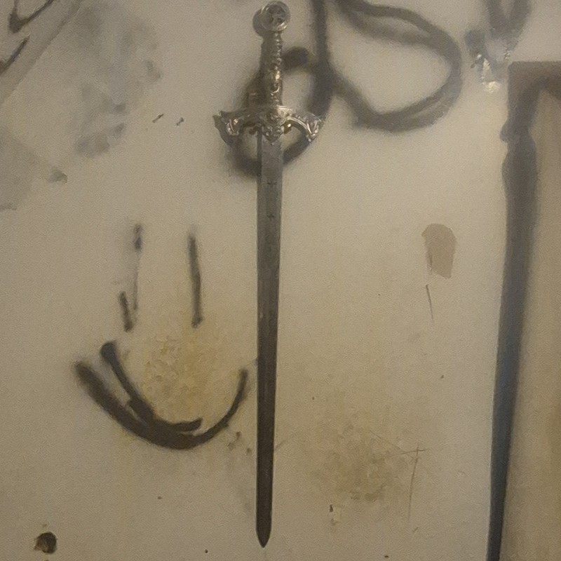 Toledo Knights Templar Medieval Broadsword, Double-Edged, Silver/Gold/Black