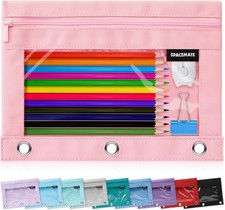 Binder Pencil Pouch Case Box Bag for 3 Ring Binder School Supplies Girls Boys Ki