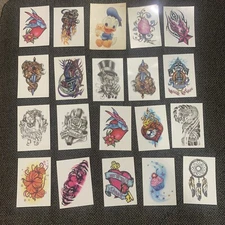 Vintage Vending Machine Temporary Tattoo Lot  Graphics Glitter Gray Mixed 20 Pc