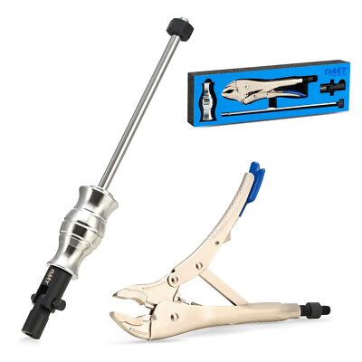 Orion Motor Tech Vise Grip Slide Hammer, 9.8 in Locking Pliers 2 lb Slide Ham...