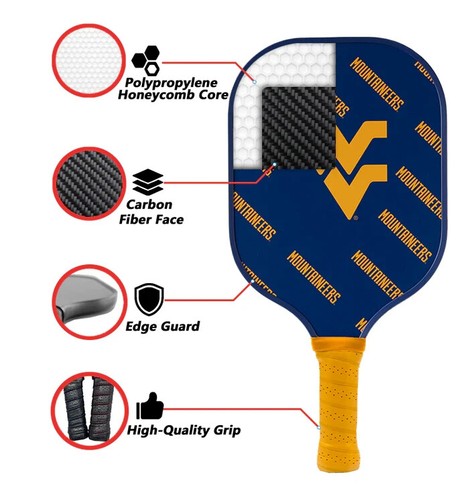 Paddle per pappagalli West Virginia alpinisti Pickleball Paddle spessore 12 mm (nuovo) - Foto 1 di 6