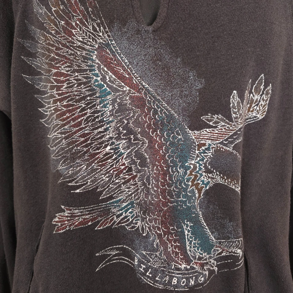 Billabong Sweatshirt Womens Size Large Gray Bald Eagle Hawk Designers Closet - Image 3 of 4