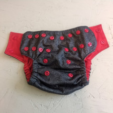 Bella Luna Pocket Cloth Diaper Small Black Red No Insert