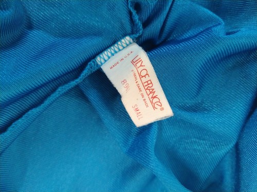 VTG Small Lily of France Rose Puleo-Szule Aqua Blue Nightgown Nylon Chemise Flaw - Picture 8 of 8