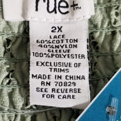 Neu Rue 21 Plus Spitzenbluse 2X Damen Bauern Boho gerafft Langarm Gypsy Oberteil - Bild 7 von 8