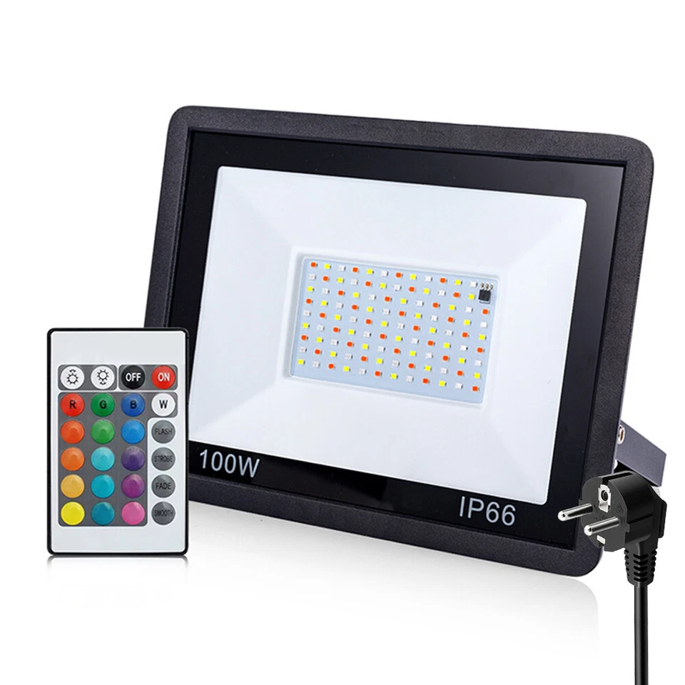 RGB LED Fluter Außen Strahler Flutlicht Scheinwerfer Gartenlampe Dimmbar 10-100W - Bild 3 von 4