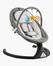 Baby Swing for Infants 5 Speeds 3 Seat Positions Remote Control Toy Bar 3 Toys