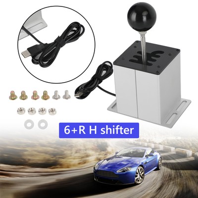 6+R USB Simulator H Gear shifter for Logitech T300RS/GT Steering Wheel PC White