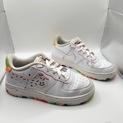 Nike Air Force Low GS Kids Drawing White Size UK US