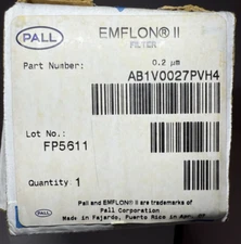 Pall EMFLON FILTER 0.2UM Part #AB1V0027PVH4 New Sealed and in box 