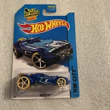 2015 Hot Wheels Treasure Hunts HW City Rocketfire #44 Blue New On Card B50