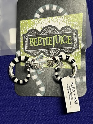 Alex and Ani Beetlejuice Sandworm Hoop Earrings New