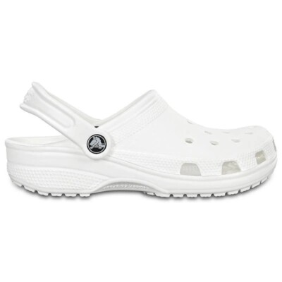 Crocs Men's Classic Clog White Authentic Shoe Sizes 11-13 (10001-100)