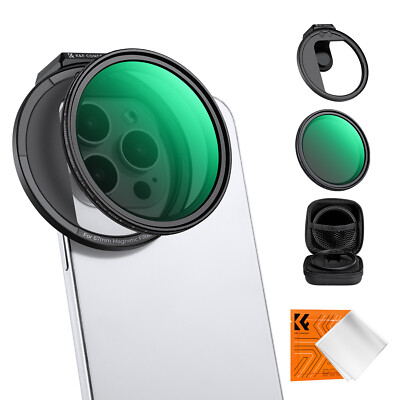K&F Concept 67mm Universal Magnetic Filter ND2-32,CPL Filter Set für Handykamera