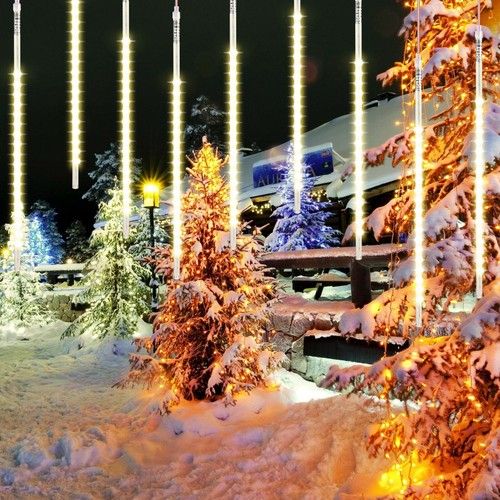 30/50cm Fairy String Lights Meteor Shower 192/384 LED 8 Tubes IP65 Tree Lights - Picture 8 of 18