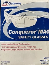 9 Pairs Pack Gateway Parallax Black Safety Glasses