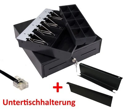IQPOS MINI Kassenschublade mit Untertischalterung RJ11 33x35x10 Geldkassette Geldlade