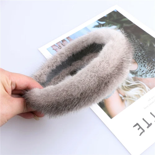 women's luxury100% mink fur headband real fur hair band Hair hoop - Picture 2 of 30