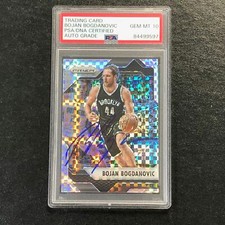 2016-17 PANINI PRIZM Checkerboard #164 Bojan Bogdanovic Signed Card AUTO 10 PSA