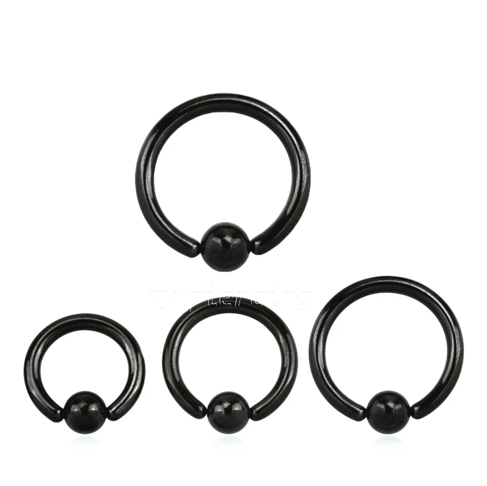 2 piezas. Anillo de cuentas cautivas de acero quirúrgico anodizado 14G orejas cartílago labret tabique Foto 2 de 4