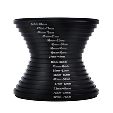 Step Up Rings 18 Pieces Camera Lens Metal Filter Ring Adapter Set 9pcs Step Up 