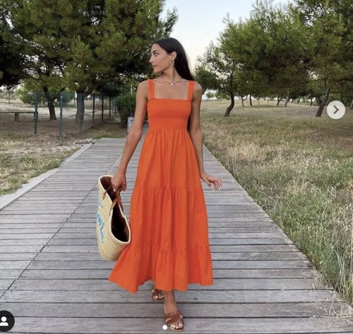 zara orange dress