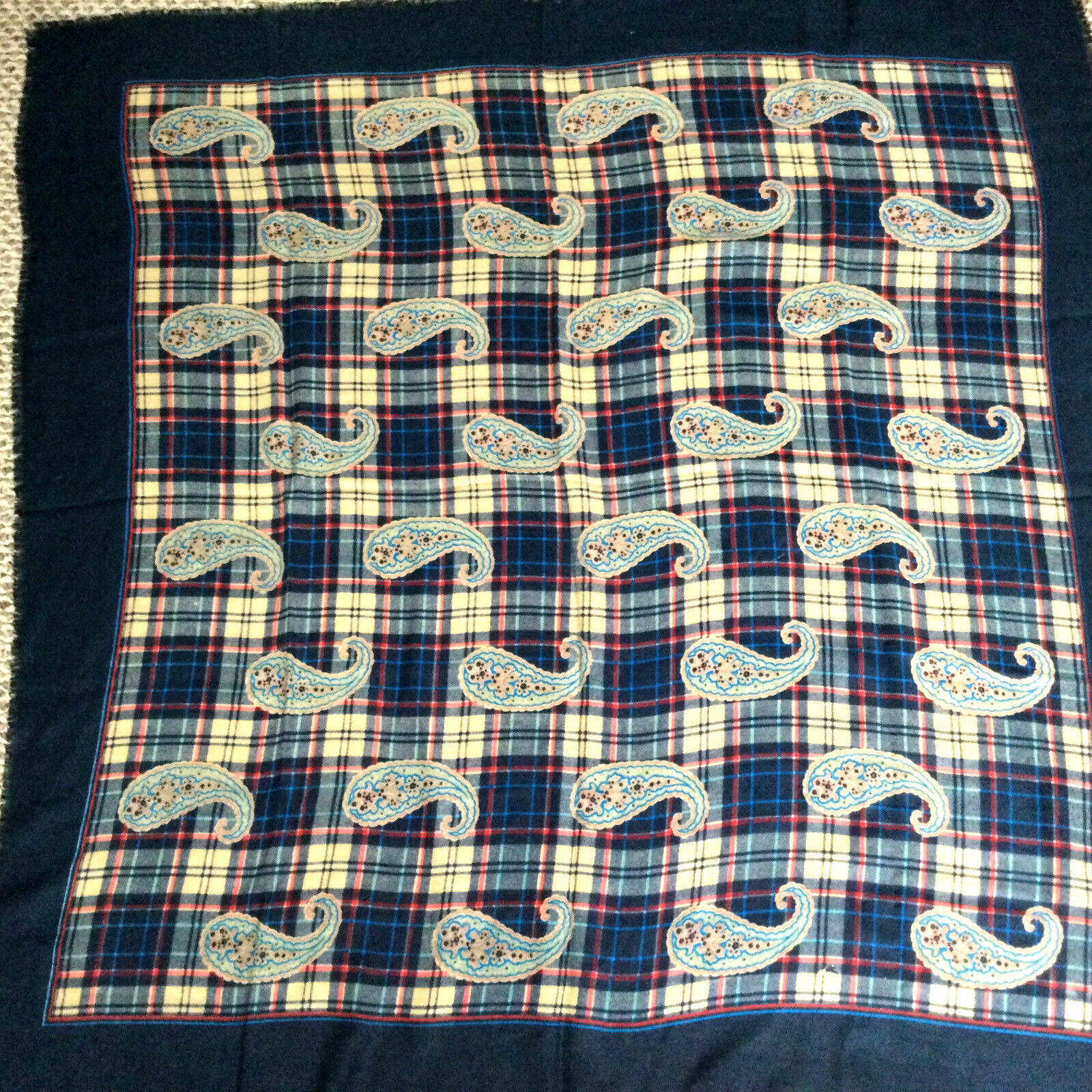 Large Rectangular Scarf Wrap  Made in Italy 42 x … - image 1