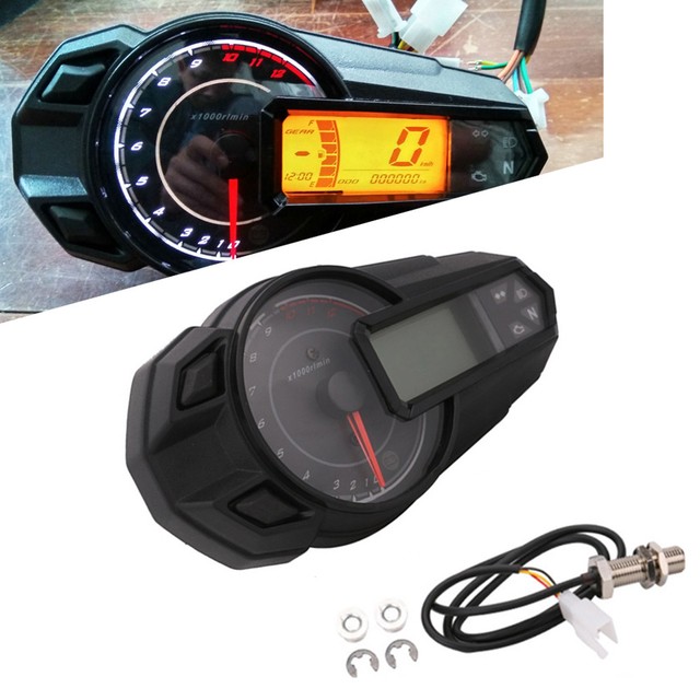 Multifunction Motorcycle Digital Gauge Speedo Tacho Odo Meter Kmh