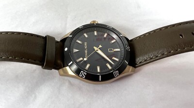 Michael Kors Men's Layton Olive Leather Strap Watch - MK8855 | eBay