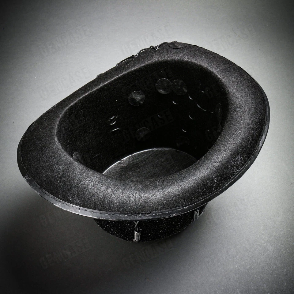 NUEVO Sombrero de copa gótico negro plateado disfraz calavera de Halloween tela de araña steampunk Foto 4 de 4