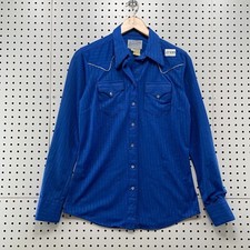 Vintage Rockmount Ranchwear Pocket Snap Small Shirt bLue Long Sleeve Striped