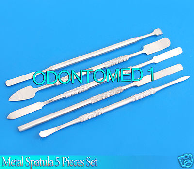 Metal Spatula 5 Piece Set Tools Dental Carver Wax Surgical Instruments