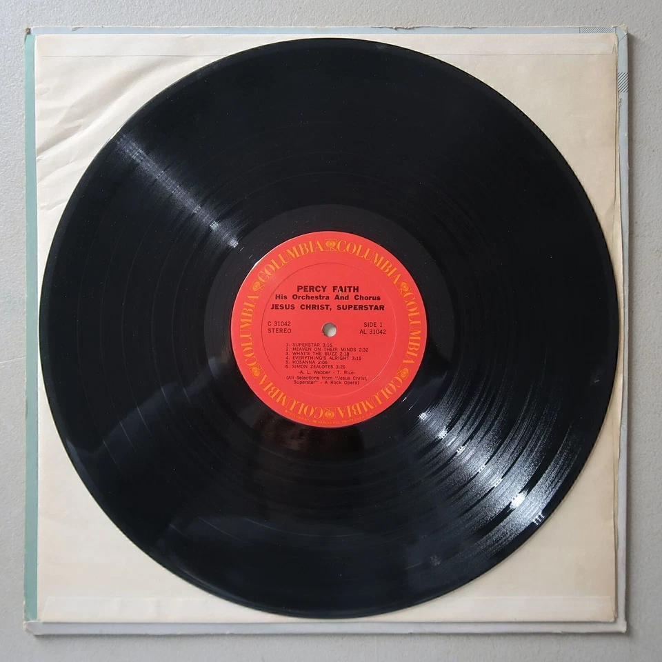 Percy Faith Jesus Christ Super Star Vinyl LP Columbia VG 53 - Image 3 of 4