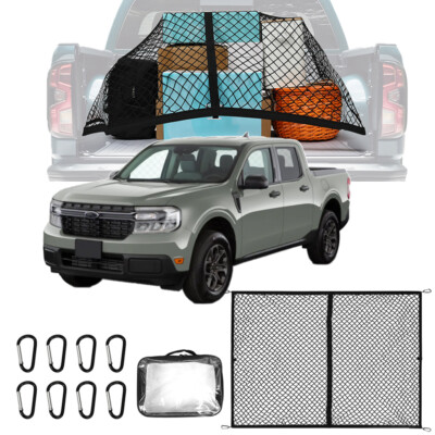 Car Rear Truck Bed Cargo Net Adjustable w/Hook Accessories For Ford Maverick