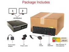 Dell or hp Desktop PC Computer 8GB RAM Windows 10 Dual 22-in Monitor Quad Core 