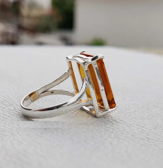 Citrine Gemstone Ring Handmade 925 Sterling Silver Partyware Ring All Size R344 - Image 4 of 4