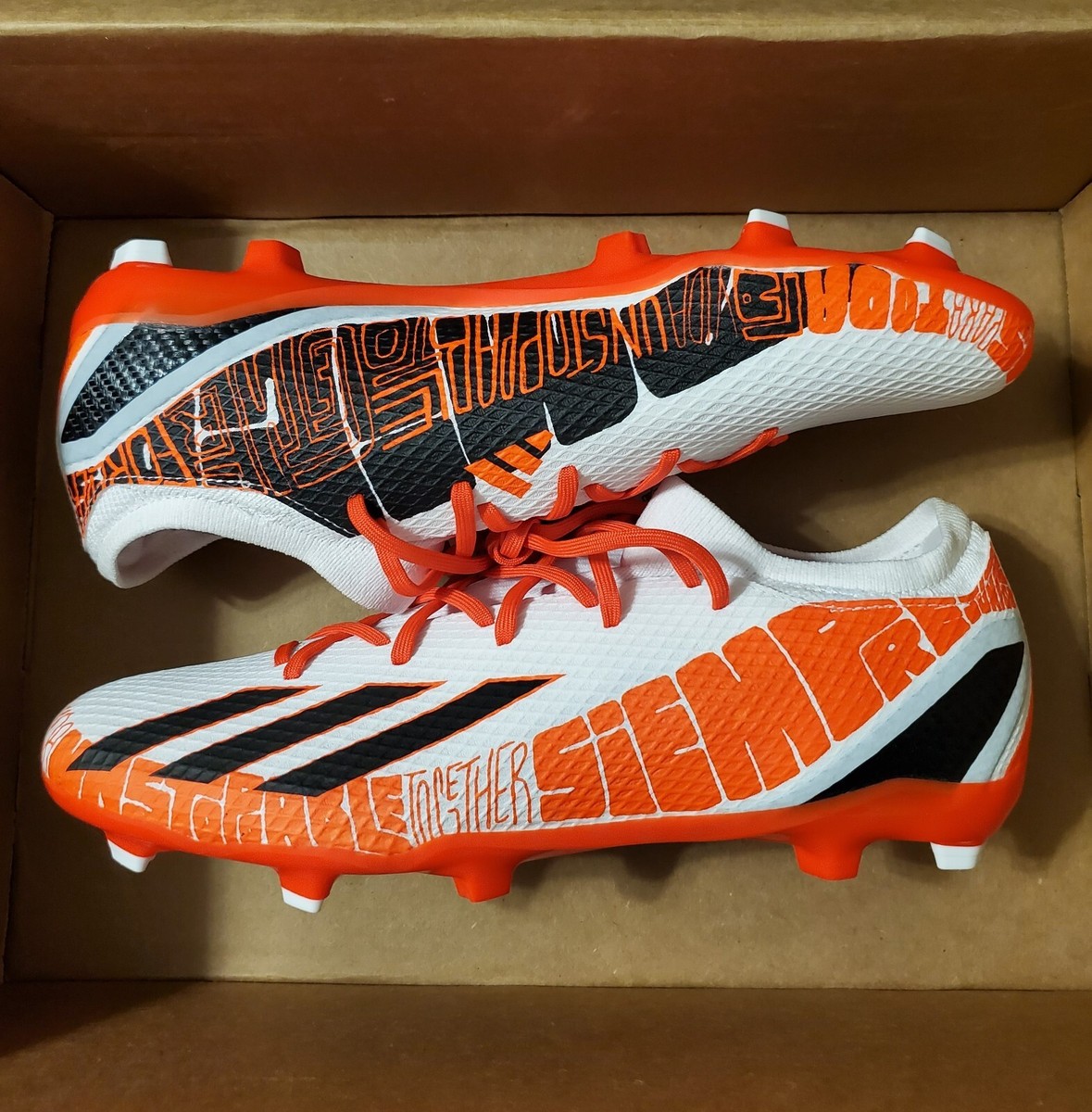 adidasエックス スピードポータル MESSI.1 FG(ホワイト×レッド) adidas X Speedportal Messi.1 FG - White/Core Black/Solar Red