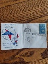 1960 Winter Olympics First Day Of Issue Stamp And Envelope