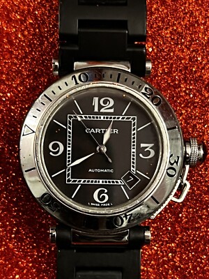 Cartier Pasha Seatimer Men's Black Watch Automatic W31077U2