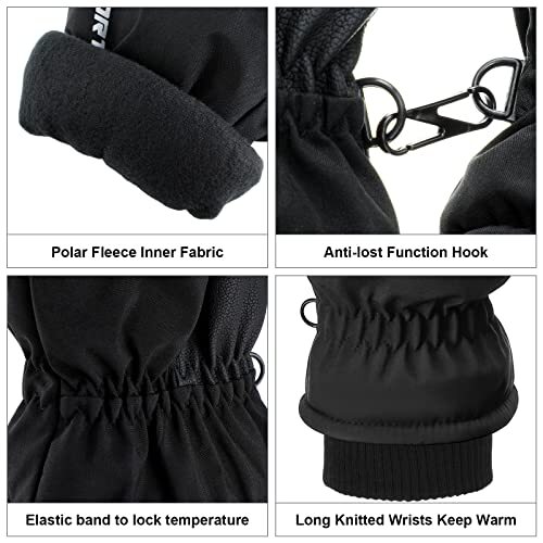 Ice Fishing Gloves Convertible 2 Cut Finger Gloves Mittens Flip