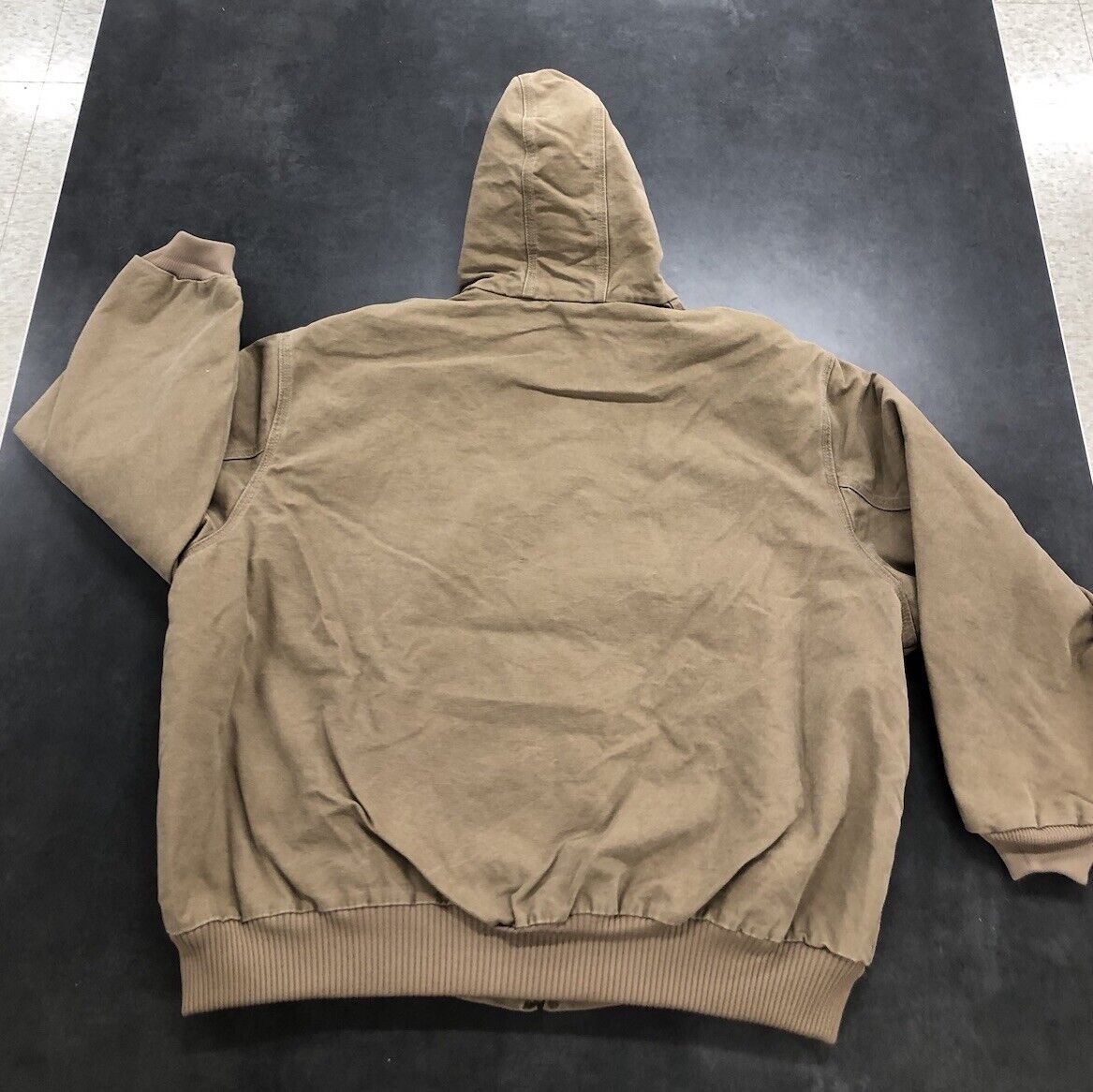 Vintage Carharrt Jacket J130 FRB Canvas Full Zip Hooded Tan Vintage Carharrt Jacket J130 FRB Canvas Full Zip Hooded Tan