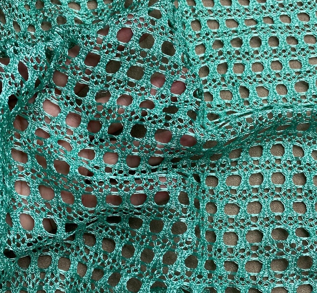 Lace Knit Fabric Green Colour Non Stretch 55" Wide Sold By Metre eBay