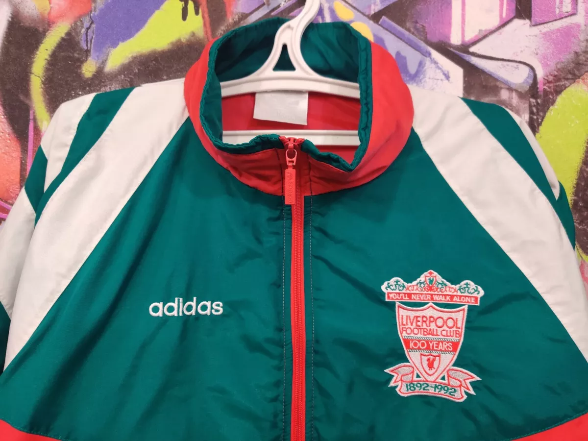 100 Years Liverpool 1992 Football Soccer Jacket Adidas Vintage 90s Mens 42/44