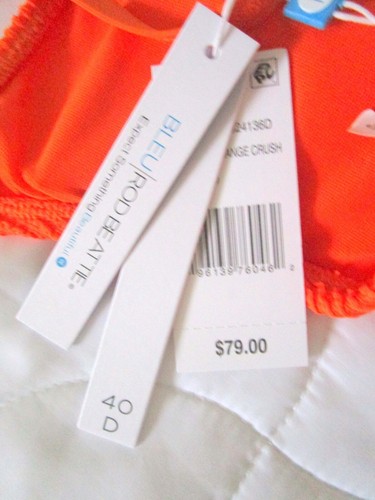 NEW Bleu Rod Beattie Sz 8 / 40D Pucker Up High Waist Bikini Bottoms Orange NWT - Picture 5 of 9