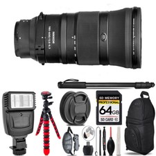 Nikon Z 180-600mm f/5.6-6.3 VR Lens-Video Kit Flash-64GB Accessory Bundle