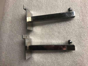 SLATWALL STRAIGHT ARMS 6" CHROME WITH BALL QUANTITY 2 EXCELLENT CONDITION