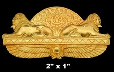 Sphinx with Wings of Isis and Lotus /Raw Brass Stamping/ Ancient Egyptian Theme