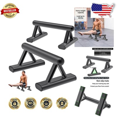 Adjustable 15'' Parallettes Push-Up Bars with Non-Slip Grip - 600 lbs Capacity