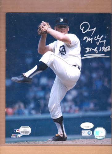 DENNY MCLAIN HOF Signed "31-6, 1968" Autograph 8x10 Color Photo Tigers JSA 💎COA - Picture 2 of 3